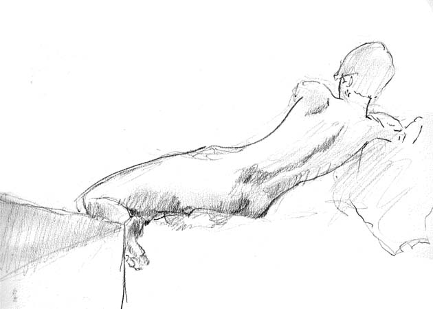 Nude back reclining